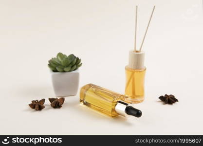 essential oils plant arrangement plain backgrobody und