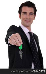 Estate-agent dangling house keys