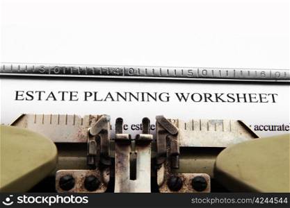 Estate plan worksheet