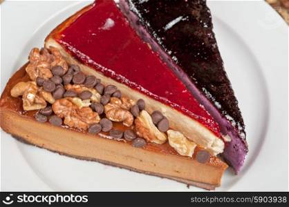 Esterhazy. Esterhazy chocolate dessert pie with cherry jam decorated