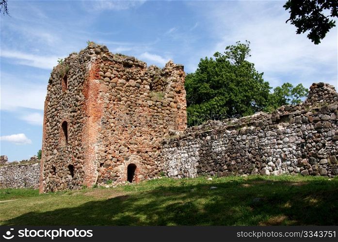 Estonia. Karksi-Nuia. Ruins of a castle . 13 century
