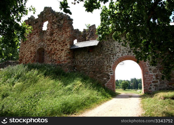 Estonia. Karksi-Nuia. Ruins of a castle . 13 century