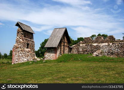 Estonia. Karksi-Nuia. Ruins of a castle . 13 century