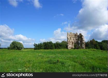Estonia. Laiuse. Ruins of a castle on a background of the sky