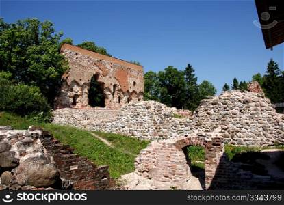 Estonia.Viljandi. Ruins of a castle . 13 century