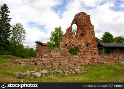 Estonia.Viljandi. Ruins of a castle . 13 century