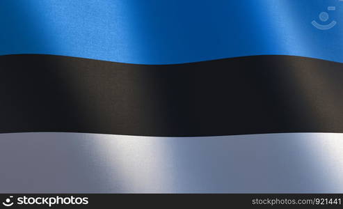 Estonian flag. Waving flag of Estonia 3d illustration