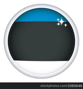 Estonian sphere flag button, isolated vector on white