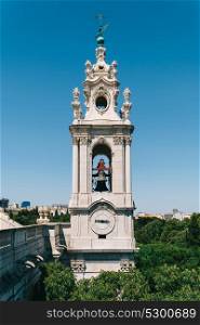 Estrela Basilica (Royal Basilica and Convent of the Most Sacred Heart of Jesus) Bell Tower In Lisbon, Portugal