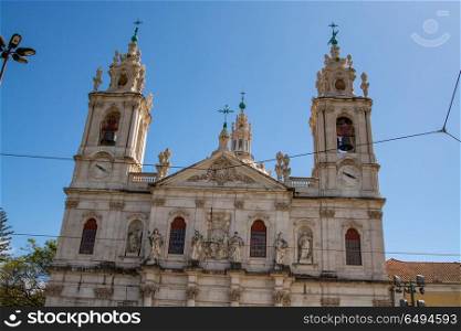 Estrela church in Lisbon. View of Estrela church in Lisbon.