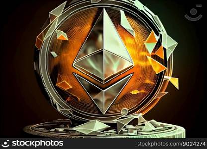 Ethereum cryptocurrency images in 3d