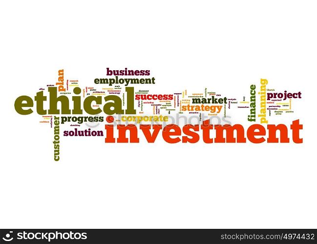 Ethical investment word cloud