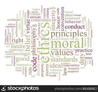 ethics and morales word or tag cloud