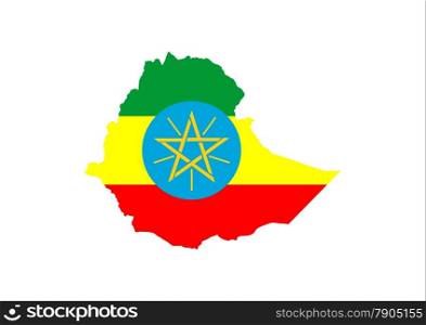 ethiopia country flag map shape symbol illustration