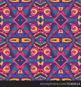Ethnic seamless pattern. Vector tribal background. Aztec and indian style, vintage print.. Abstract Tribal vintage ethnic seamless pattern ornamental. Vector colorful geomertric art background