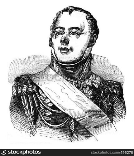 Etienne McDonald, vintage engraved illustration. Magasin Pittoresque 1841.