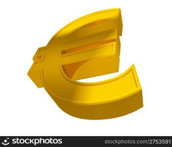 Euro. A sign on monetary unit of the Europe. 3d rendering