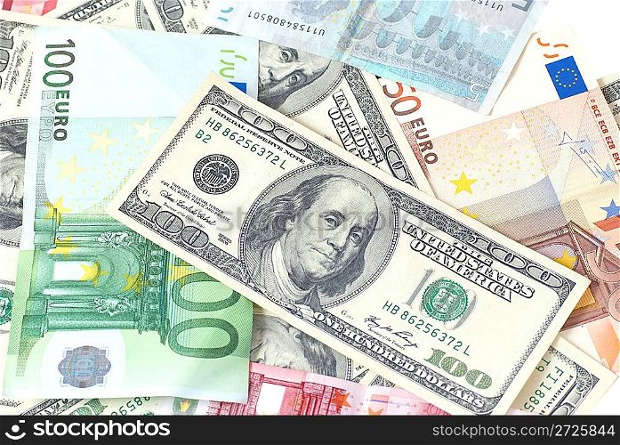 Euro and dollars can be used for background