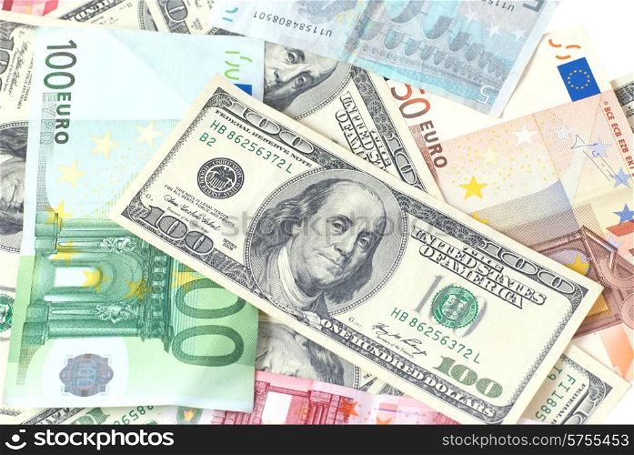 Euro and dollars can be used for background