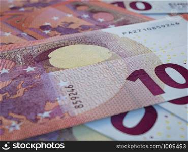 Euro banknotes background. Closeup high quality photo. Euro, the official currency of eurozone. Financial background. European money