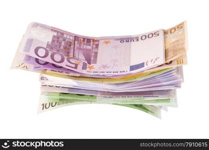 euro banknotes isolated on white background