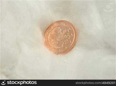 Euro Cent in cotton