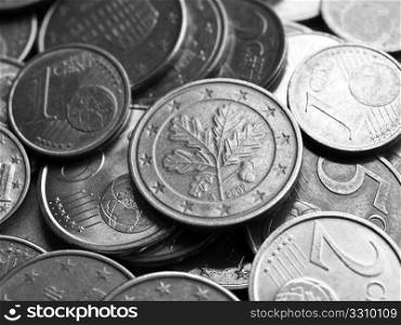 Euro coins background. Range of Euro coins useful as a background