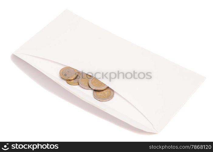 Euro Coins In Envelope