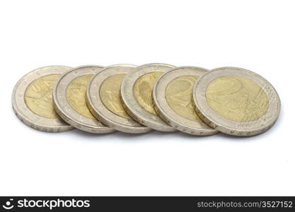 Euro coins isolated on white background