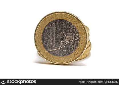 euro coins isolated on white background