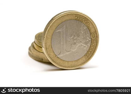 euro coins - on white background