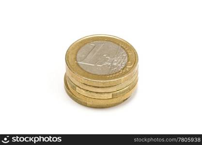 euro coins - on white background