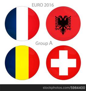 Euro cup group A, illustration on white