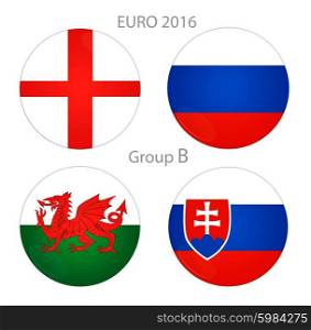 Euro cup group B, illustration on white