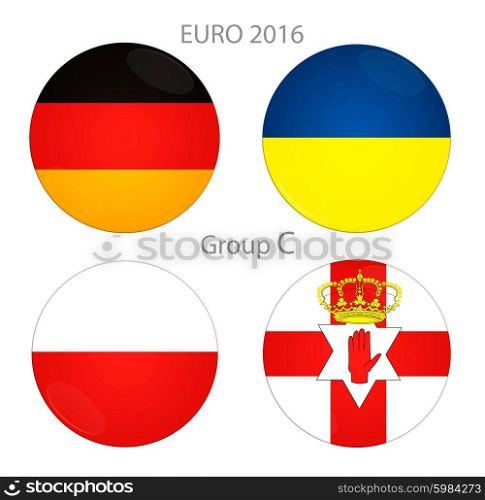 Euro cup group C, illustration on white