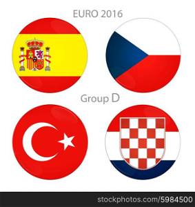 Euro cup group D, illustration on white