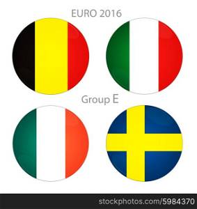 Euro cup group E, illustration on white