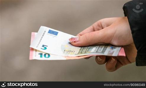 EURO currency. Europe inflation, EUR money. European Union curreny