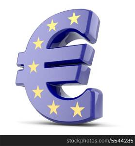 Euro currency sign and Europe Union flag. 3d