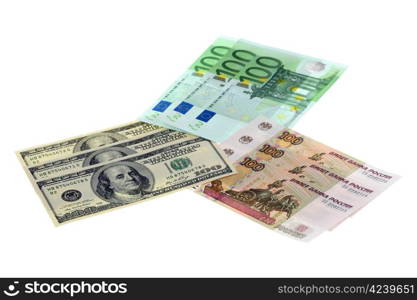 Euro, dollars and roubles