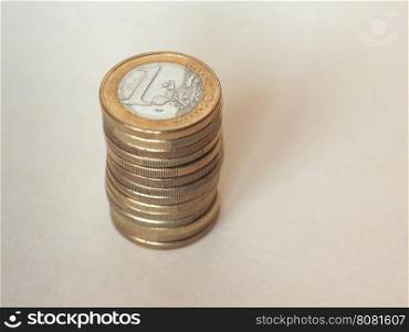 Euro (EUR) coins, European Union (EU). Pile of Euro (EUR) coins, currency of European Union (EU) with copy space