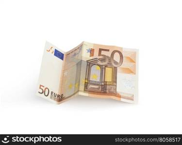 Euro money banknotes isolated on white background.