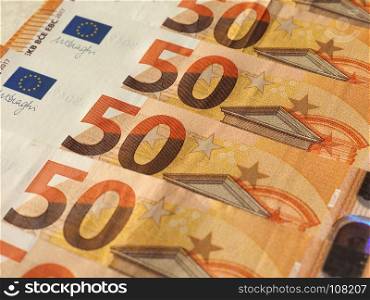 Euro notes, European Union. Fifty Euro banknotes money (EUR), currency of European Union