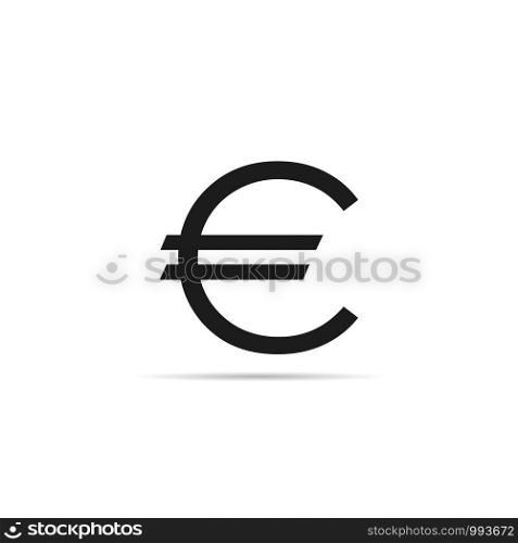 Euro sign icon with shadow. Vector eps10. Euro sign icon with shadow