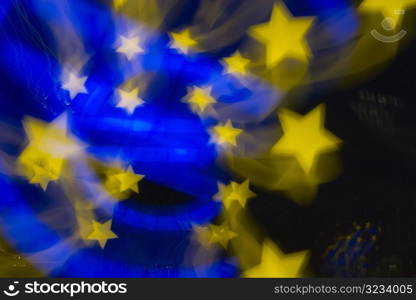 Euro sign in blue