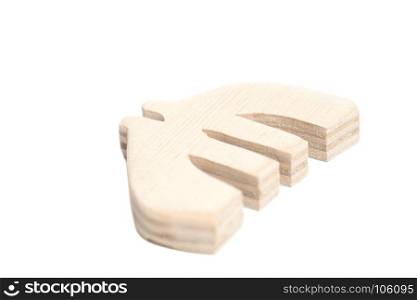Euro sign of wood isolated on white