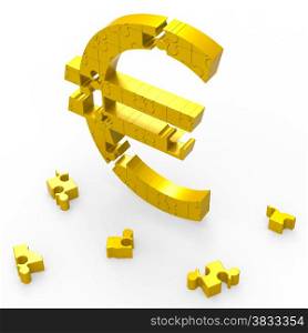 . Euro Symbol Shows Currency Exchange In Europe
