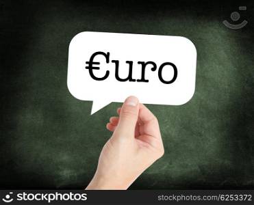 Euro written on a speechbubble