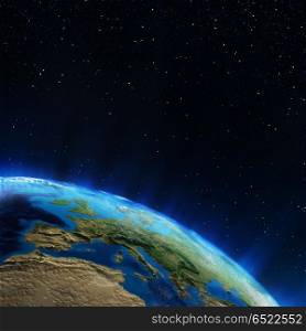 Europe 3d rendering planet. Europe. Elements of this image furnished by NASA 3d rendering. Europe 3d rendering planet
