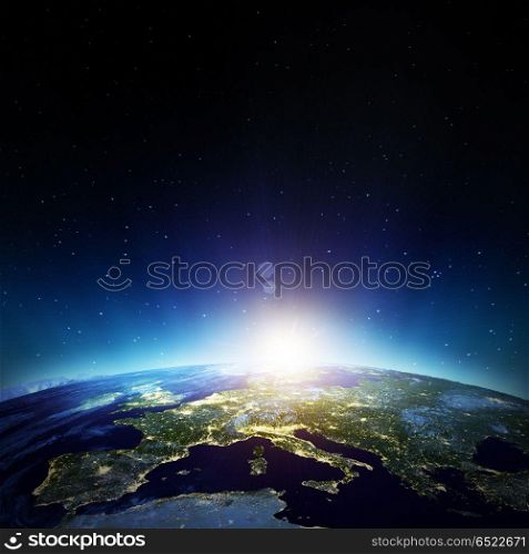 Europe 3d rendering planet. Europe. Elements of this image furnished by NASA 3d rendering. Europe 3d rendering planet